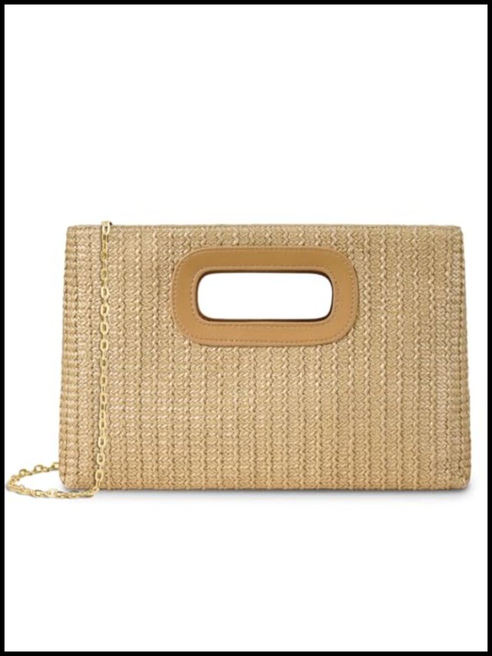 Straw Clutch Bag Woven Beach Shoulder Crossbody Raffia Handbag Summer Tote